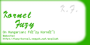 kornel fuzy business card